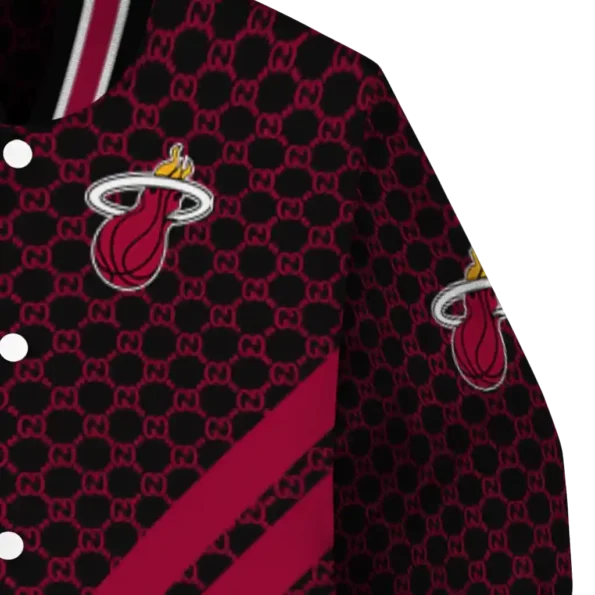 miami heat triple side stripes red black varsity jacket premium grade.webp