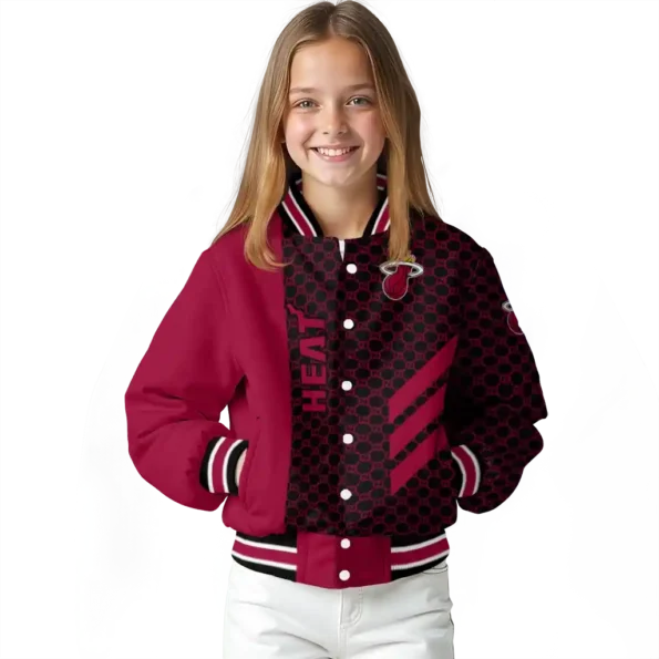 miami heat triple side stripes red black varsity jacket top rated.webp