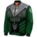 milwaukee bucks arrow layer green black bomber jacket best selling