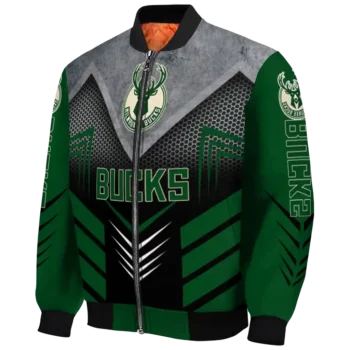 milwaukee bucks arrow layer green black bomber jacket best selling