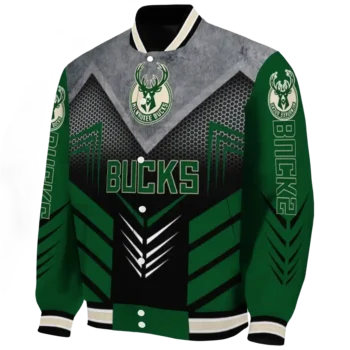 milwaukee bucks arrow layer green black varsity jacket best selling.webp