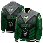 milwaukee bucks arrow layer green black varsity jacket best selling.webp
