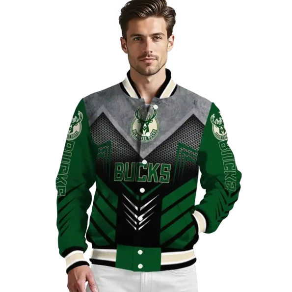milwaukee bucks arrow layer green black varsity jacket high quality.webp