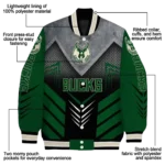 milwaukee bucks arrow layer green black varsity jacket best selling.webp