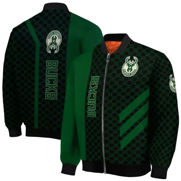 milwaukee bucks triple side stripes green black bomber jacket fashion forward