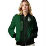 milwaukee bucks triple side stripes green black bomber jacket best selling