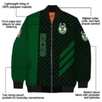 milwaukee bucks triple side stripes green black bomber jacket best selling
