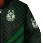milwaukee bucks triple side stripes green black bomber jacket best selling