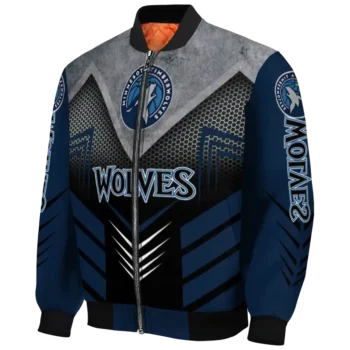 minnesota timberwolves arrow layer midnight blue black bomber jacket best selling