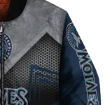 minnesota timberwolves arrow layer midnight blue black bomber jacket best selling
