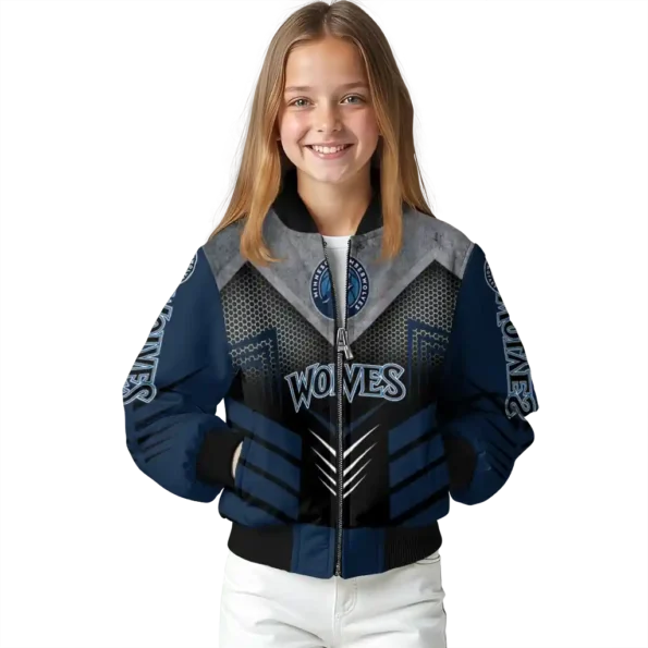 minnesota timberwolves arrow layer midnight blue black bomber jacket top rated