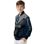 minnesota timberwolves arrow layer midnight blue black bomber jacket best selling