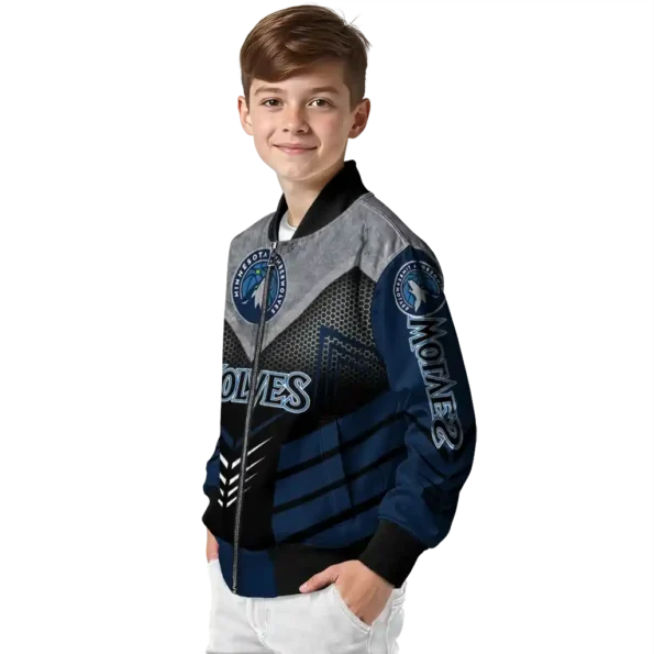 minnesota timberwolves arrow layer midnight blue black bomber jacket trendy