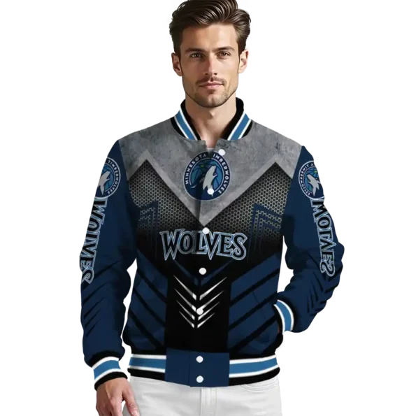 minnesota timberwolves arrow layer midnight blue black varsity jacket high quality.webp