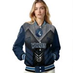 minnesota timberwolves arrow layer midnight blue black varsity jacket best selling.webp