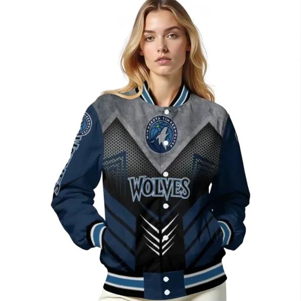 minnesota timberwolves arrow layer midnight blue black varsity jacket latest model.webp