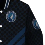 minnesota timberwolves triple side stripes midnight blue black varsity jacket best selling.webp