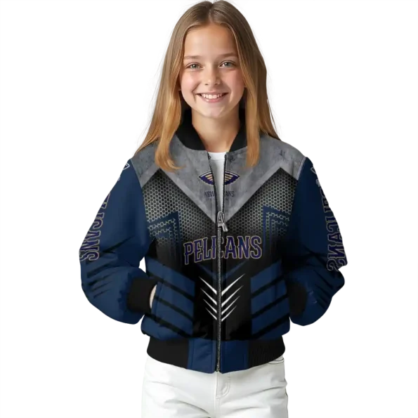 new orleans pelicans arrow layer navy black bomber jacket top rated