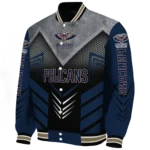 new orleans pelicans arrow layer navy black varsity jacket best selling.webp