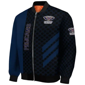 new orleans pelicans triple side stripes navy black bomber jacket best selling