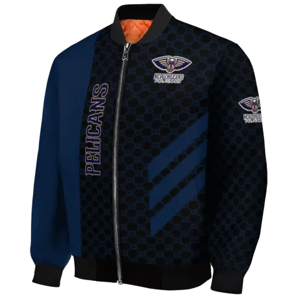new orleans pelicans triple side stripes navy black bomber jacket best selling