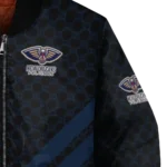 new orleans pelicans triple side stripes navy black bomber jacket best selling