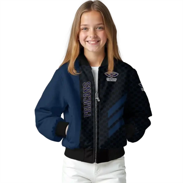 new orleans pelicans triple side stripes navy black bomber jacket top rated