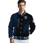 new orleans pelicans triple side stripes navy black varsity jacket best selling.webp