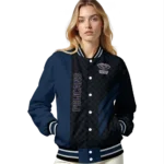 new orleans pelicans triple side stripes navy black varsity jacket best selling.webp