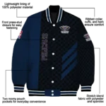 new orleans pelicans triple side stripes navy black varsity jacket best selling.webp