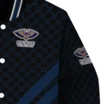 new orleans pelicans triple side stripes navy black varsity jacket best selling.webp