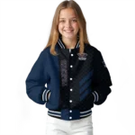 new orleans pelicans triple side stripes navy black varsity jacket best selling.webp
