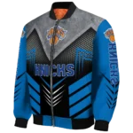 new york knicks arrow layer blue black bomber jacket best selling