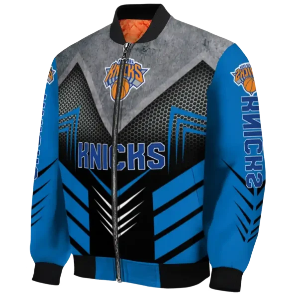 new york knicks arrow layer blue black bomber jacket best selling