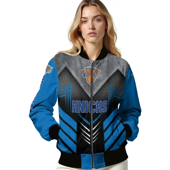 new york knicks arrow layer blue black bomber jacket latest model