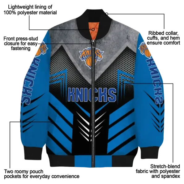 new york knicks arrow layer blue black bomber jacket new arrival