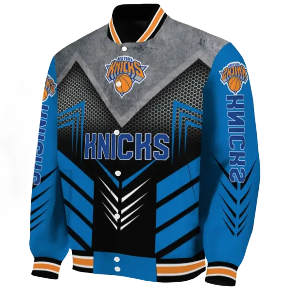 new york knicks arrow layer blue black varsity jacket best selling.webp