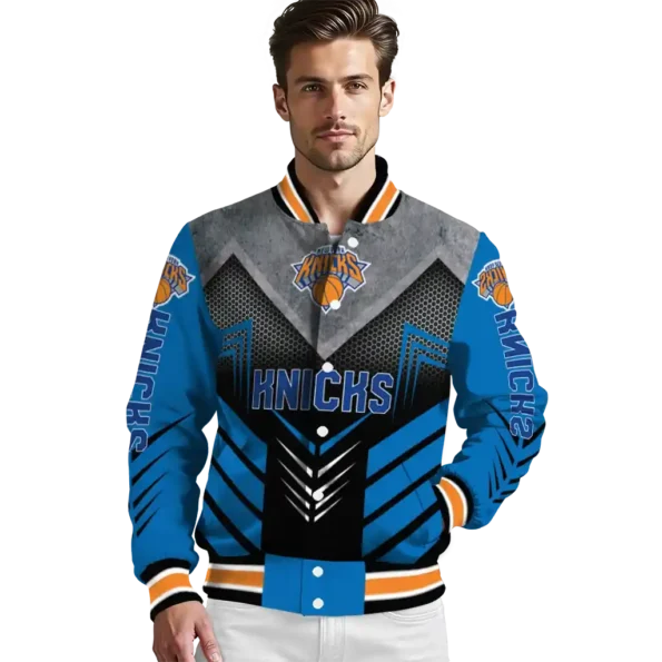 new york knicks arrow layer blue black varsity jacket high quality.webp
