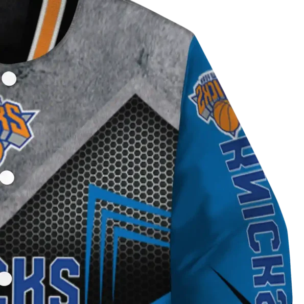 new york knicks arrow layer blue black varsity jacket premium grade.webp