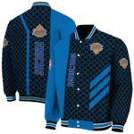 new york knicks triple side stripes blue black varsity jacket best selling.webp