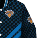 new york knicks triple side stripes blue black varsity jacket best selling.webp
