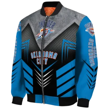 oklahoma city thunder arrow layer blue black bomber jacket best selling