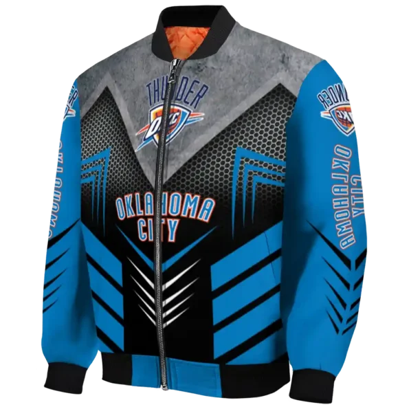 oklahoma city thunder arrow layer blue black bomber jacket best selling