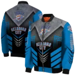 oklahoma city thunder arrow layer blue black bomber jacket best selling