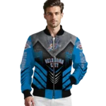 oklahoma city thunder arrow layer blue black bomber jacket best selling