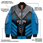 oklahoma city thunder arrow layer blue black bomber jacket best selling