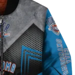 oklahoma city thunder arrow layer blue black bomber jacket best selling