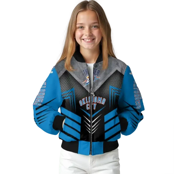oklahoma city thunder arrow layer blue black bomber jacket top rated