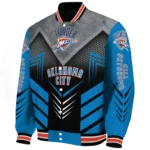 oklahoma city thunder arrow layer blue black varsity jacket best selling.webp
