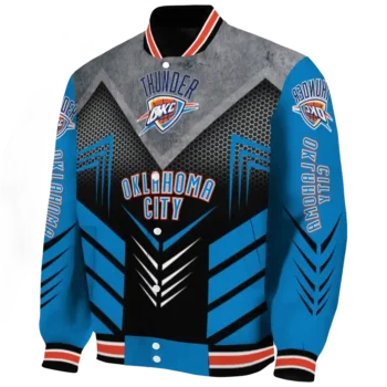 oklahoma city thunder arrow layer blue black varsity jacket best selling.webp